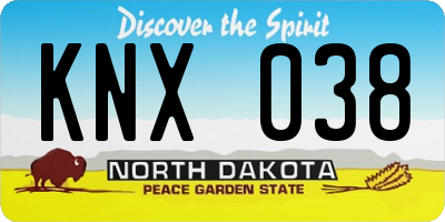 ND license plate KNX038