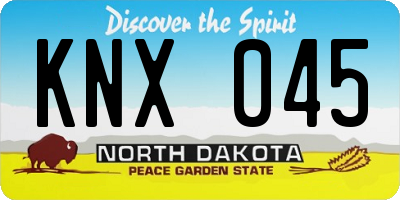 ND license plate KNX045