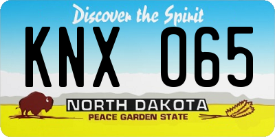 ND license plate KNX065