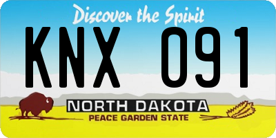 ND license plate KNX091