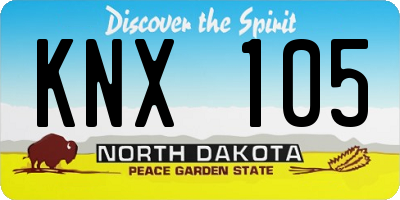 ND license plate KNX105
