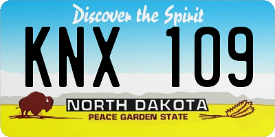 ND license plate KNX109