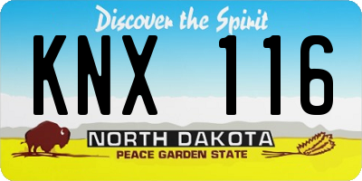 ND license plate KNX116