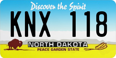 ND license plate KNX118