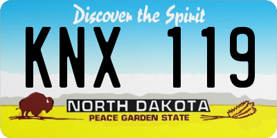 ND license plate KNX119