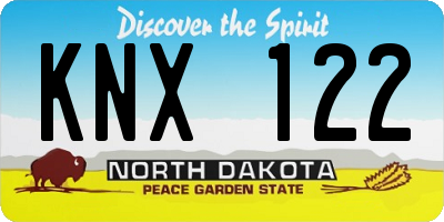ND license plate KNX122