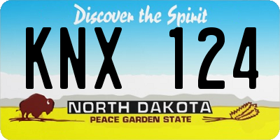 ND license plate KNX124