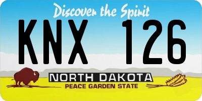 ND license plate KNX126