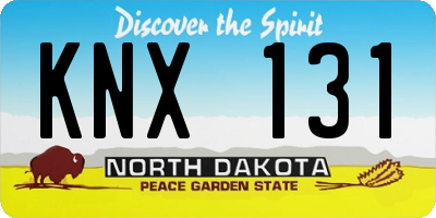 ND license plate KNX131
