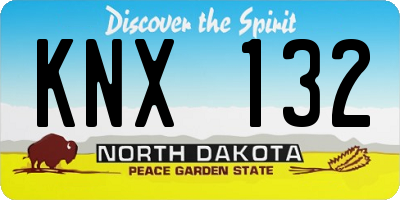 ND license plate KNX132