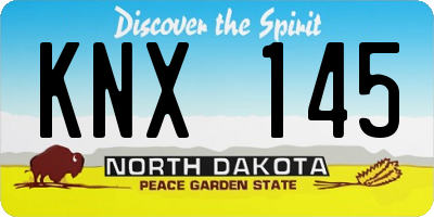 ND license plate KNX145
