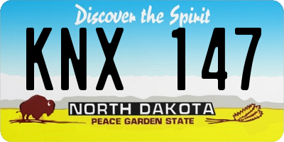 ND license plate KNX147