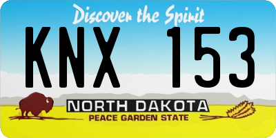 ND license plate KNX153