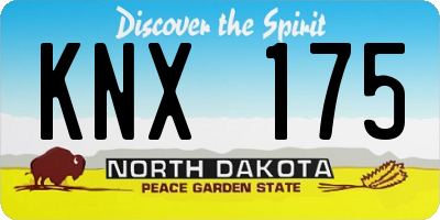 ND license plate KNX175