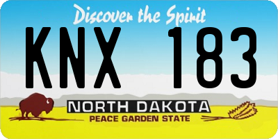 ND license plate KNX183