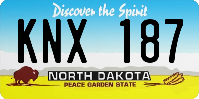 ND license plate KNX187