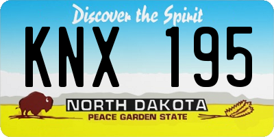 ND license plate KNX195