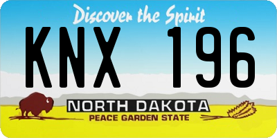 ND license plate KNX196