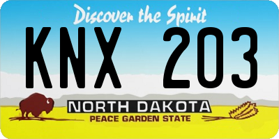 ND license plate KNX203