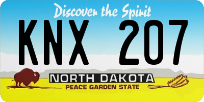 ND license plate KNX207