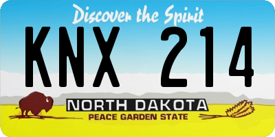 ND license plate KNX214