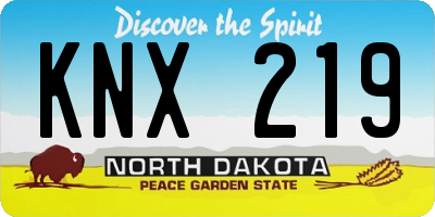 ND license plate KNX219