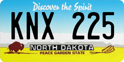 ND license plate KNX225
