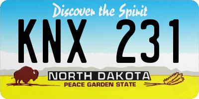 ND license plate KNX231