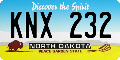 ND license plate KNX232