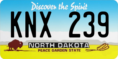 ND license plate KNX239
