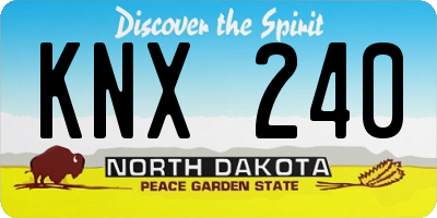 ND license plate KNX240