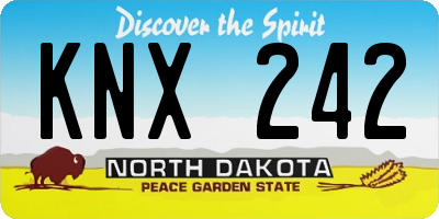 ND license plate KNX242