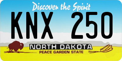 ND license plate KNX250