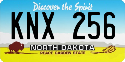 ND license plate KNX256