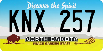 ND license plate KNX257