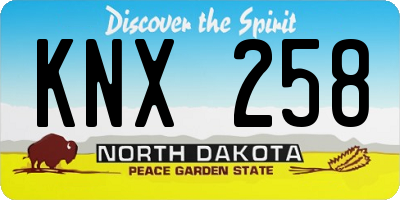 ND license plate KNX258