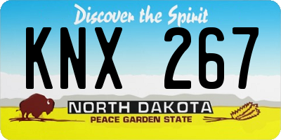 ND license plate KNX267