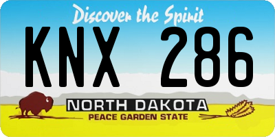 ND license plate KNX286