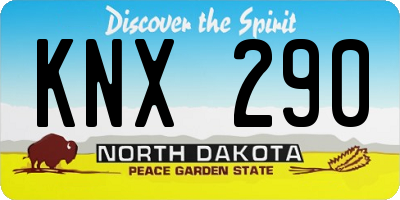 ND license plate KNX290