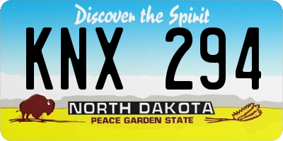 ND license plate KNX294