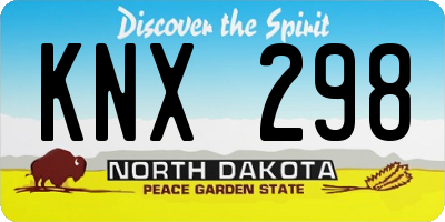 ND license plate KNX298