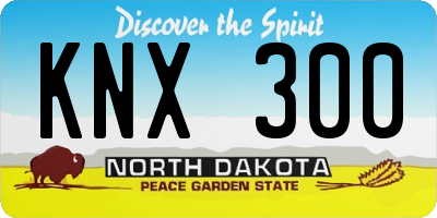 ND license plate KNX300