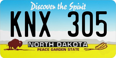 ND license plate KNX305