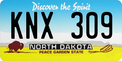 ND license plate KNX309