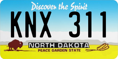 ND license plate KNX311