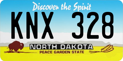ND license plate KNX328