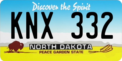 ND license plate KNX332