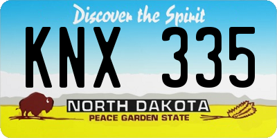 ND license plate KNX335