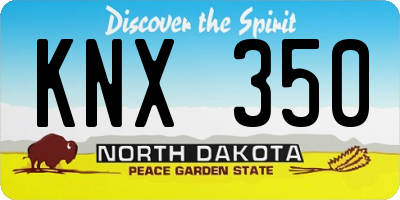 ND license plate KNX350