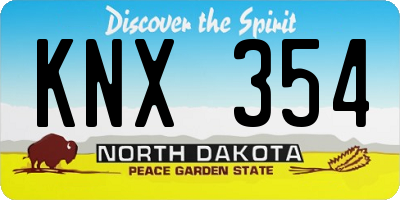 ND license plate KNX354